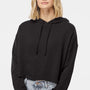 Independent Trading Company Womens Crop Hooded Sweatshirt Hoodie - Black