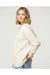 Independent Trading Co. PRM2500 Womens California Wave Wash Hooded Sweatshirt Hoodie Bone Model Side