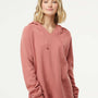 Independent Trading Co. Womens California Wave Wash Hooded Sweatshirt Hoodie - Dusty Rose Pink - NEW