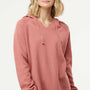 Independent Trading Company Womens California Wave Wash Hooded Sweatshirt Hoodie - Dusty Rose Pink
