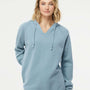 Independent Trading Co. Womens California Wave Wash Hooded Sweatshirt Hoodie - Misty Blue - NEW