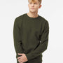 Independent Trading Co. Mens Crewneck Sweatshirt - Army Green - NEW