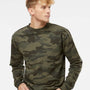 Independent Trading Co. Mens Crewneck Sweatshirt - Forest Green Camo - NEW
