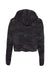 Independent Trading Co. AFX64CRP Womens Crop Hooded Sweatshirt Hoodie Black Camo Flat Back