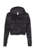 Independent Trading Co. AFX64CRP Womens Crop Hooded Sweatshirt Hoodie Black Camo Flat Front