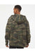 Independent Trading Co. IND4000Z Mens Full Zip Hooded Sweatshirt Hoodie Forest Green Camo Model Back