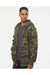 Independent Trading Co. IND4000Z Mens Full Zip Hooded Sweatshirt Hoodie Forest Green Camo Model Side