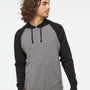 Independent Trading Co. Mens Special Blend Raglan Hooded Sweatshirt Hoodie - Heather Nickel Grey/Black - NEW