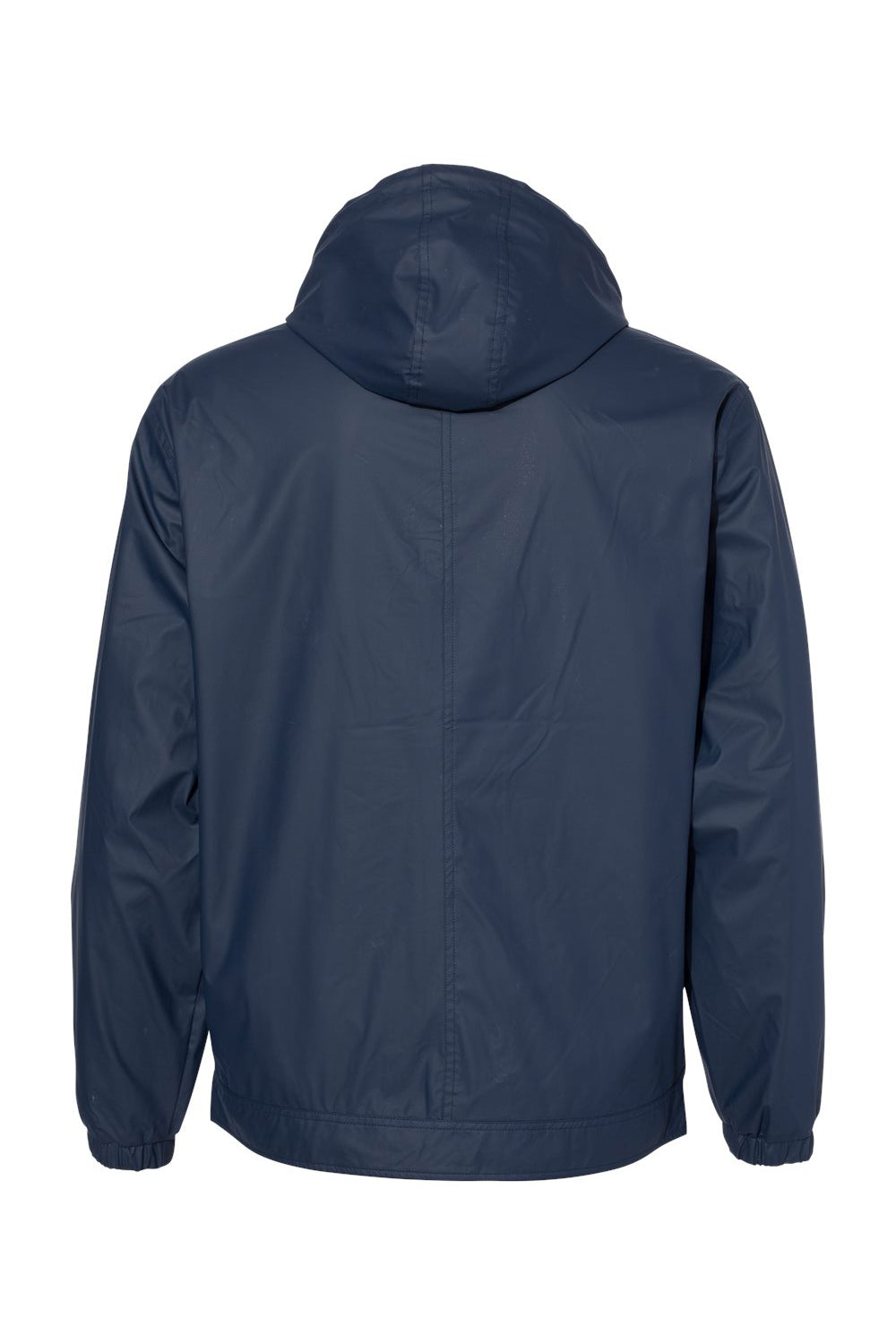 Weatherproof 193910 Mens Vintage Full Zip Hooded Rain Jacket Navy Blue Flat Back