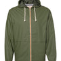 Weatherproof Mens Vintage Water Resistant Full Zip Hooded Rain Jacket - Bronze Green - NEW
