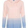 MV Sport Womens French Terry Ombre Hooded Sweatshirt Hoodie - Cameo Pink/Stonewash Blue - NEW