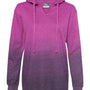 MV Sport Womens French Terry Ombre Hooded Sweatshirt Hoodie - Dragonfruit Pink/Navy Blue - NEW