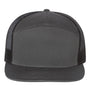 Richardson Hats Mens 7 Panel Snapback Trucker Hat - Charcoal Grey/Black