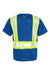 Kishigo B200-204 Mens EV Series Enhanced Visibility Short Sleeve Crewneck T-Shirt w/ Pocket Royal Blue/Lime Green Flat Back