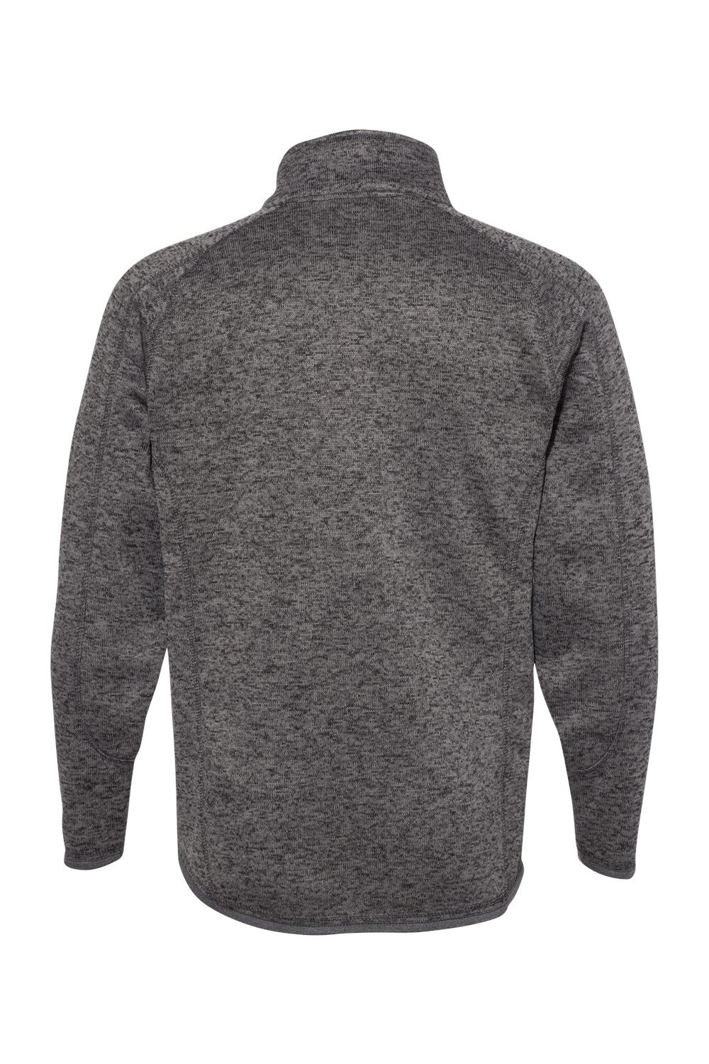 Burnside 3901 Mens Sweater Knit Full Zip Jacket Heather Charcoal Grey Flat Back