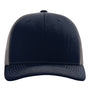 Richardson Mens Snapback Trucker Hat - Navy Blue/Charcoal Grey - NEW