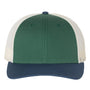 Richardson Mens Snapback Trucker Hat - Spruce Green/Birch/Light Navy Blue - NEW