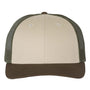 Richardson Hats Mens Snapback Trucker Hat - Tan/Loden/Brown