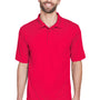 UltraClub Mens Cool & Dry Moisture Wicking Short Sleeve Polo Shirt - Red - Closeout
