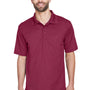 UltraClub Mens Cool & Dry Moisture Wicking Short Sleeve Polo Shirt - Maroon - Closeout