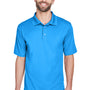 UltraClub Mens Cool & Dry Moisture Wicking Short Sleeve Polo Shirt - Coast Blue - Closeout