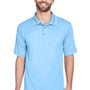 UltraClub Mens Cool & Dry Moisture Wicking Short Sleeve Polo Shirt - Columbia Blue - Closeout