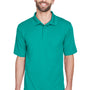 UltraClub Mens Cool & Dry Moisture Wicking Short Sleeve Polo Shirt - Jade Green - Closeout