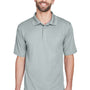 UltraClub Mens Cool & Dry Moisture Wicking Short Sleeve Polo Shirt - Silver Grey - Closeout
