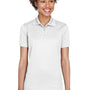 UltraClub Womens Cool & Dry Moisture Wicking Short Sleeve Polo Shirt - White - Closeout