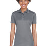 UltraClub Womens Cool & Dry Moisture Wicking Short Sleeve Polo Shirt - Charcoal Grey - Closeout