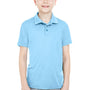UltraClub Youth Cool & Dry Moisture Wicking Short Sleeve Polo Shirt - Columbia Blue - Closeout