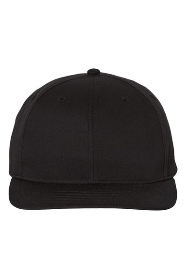 Richardson 212 Mens Pro Twill Snapback Hat Black Flat Front