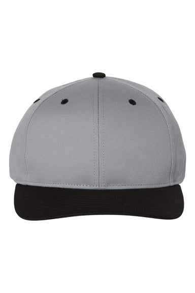 Richardson 212 Mens Pro Twill Snapback Hat Grey/Black Flat Front