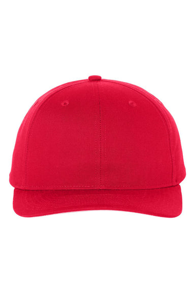 Richardson 212 Mens Pro Twill Snapback Hat Red Flat Front