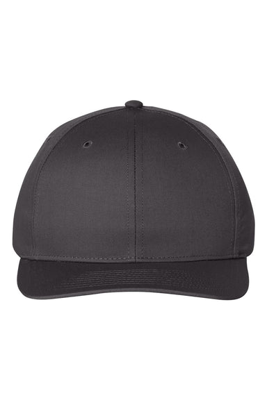 Richardson 212 Mens Pro Twill Snapback Hat Charcoal Grey Flat Front