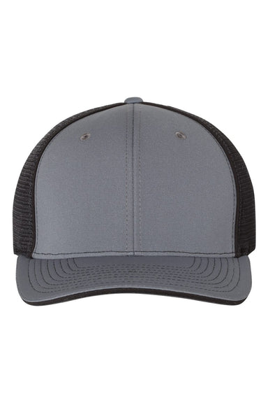 Richardson 172 Mens Pulse Sportmesh R-Flex Hat Charcoal Grey/Black Flat Front