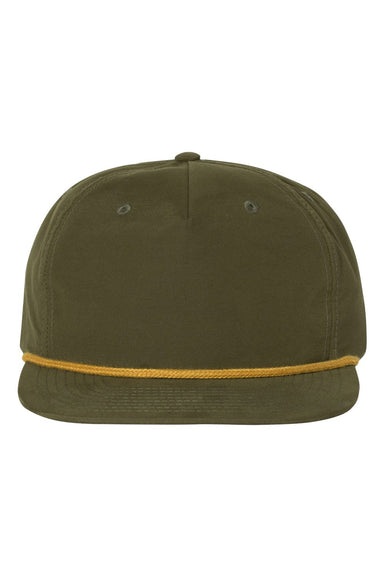 Richardson 256 Mens Umpqua Snapback Hat Loden Green/Amber Gold Flat Front