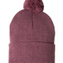 Sportsman Hats Unisex Pom-Pom Cuffed Beanie - Heather Cardinal Red