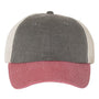 Sportsman Mens Pigment Dyed Snapback Trucker Hat - Black/Cardinal Red/Stone - NEW