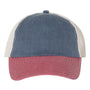 Sportsman Mens Pigment Dyed Snapback Trucker Hat - Navy Blue/Cardinal Red/Stone - NEW