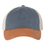 Sportsman Mens Pigment Dyed Snapback Trucker Hat - Navy Blue/Texas Orange/Stone - NEW