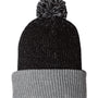 Sportsman Hats Unisex Speckled Pom-Pom Cuffed Beanie - Black/Heather Grey - Closeout