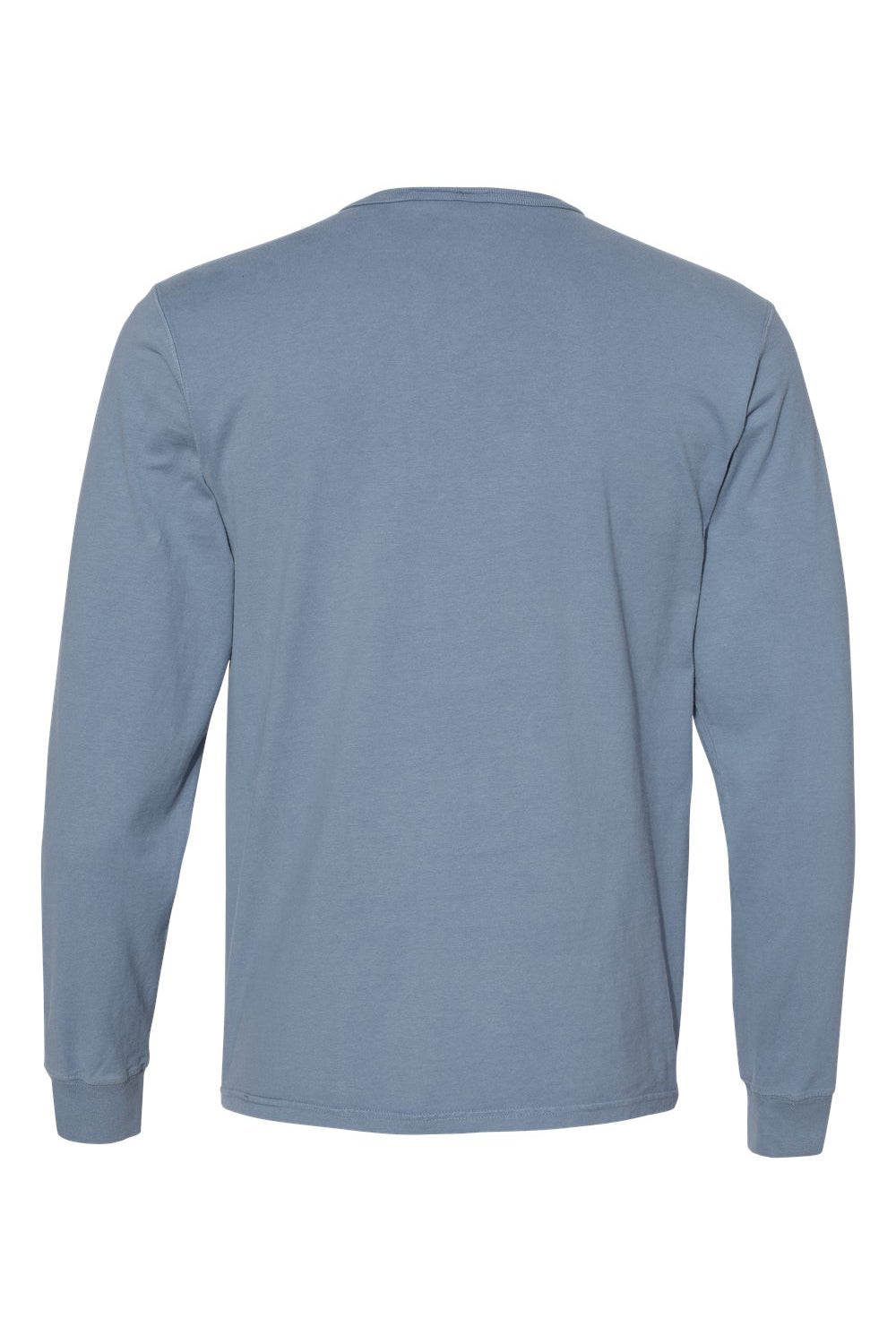 Champion CD200 Mens Garment Dyed Long Sleeve Crewneck T-Shirt Saltwater Blue Flat Back