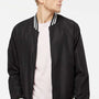 Independent Trading Company Mens Water Resistant Full Zip Bomber Jacket - Black/White