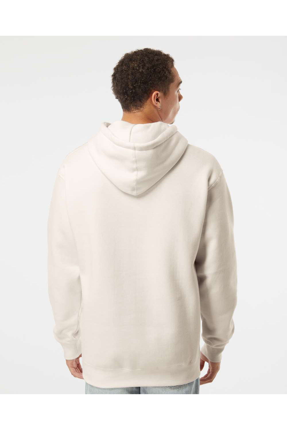 Independent Trading Co. IND4000 Mens Hooded Sweatshirt Hoodie Bone Model Back