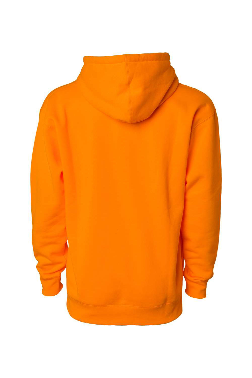 Independent Trading Co. IND4000 Mens Hooded Sweatshirt Hoodie Safety Orange Flat Back