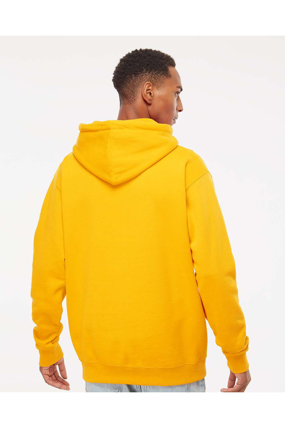 Independent Trading Co. IND4000 Mens Hooded Sweatshirt Hoodie Gold Model Back