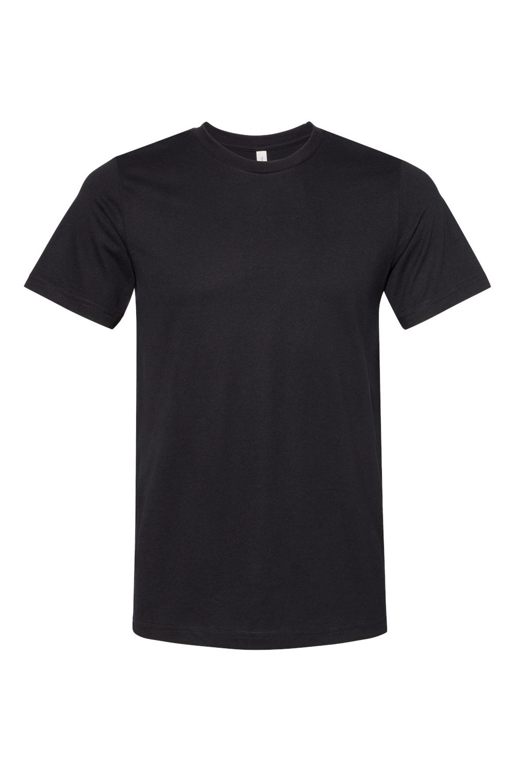 Bella + Canvas BC3301/3301C/3301 Mens Jersey Short Sleeve Crewneck T-Shirt Solid Black Flat Front