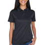 UltraClub Womens Cool & Dry Moisture Wicking Short Sleeve Polo Shirt - Black - Closeout
