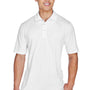 UltraClub Mens Cool & Dry Moisture Wicking Short Sleeve Polo Shirt - White - Closeout